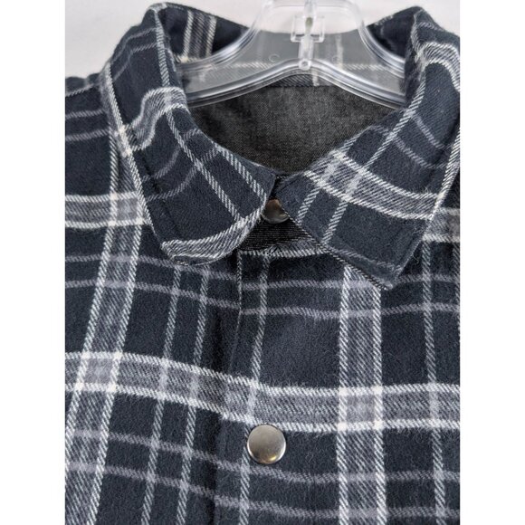 Vintage Marlboro 2003 Reversible White Black Plaid Flannel Denim Shacket NWT - Picture 9 of 15